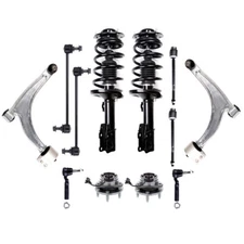 For 2004-2012 Chevy Malibu Aura G6 Front Struts Lower Control Arms Tie Rods Kit
