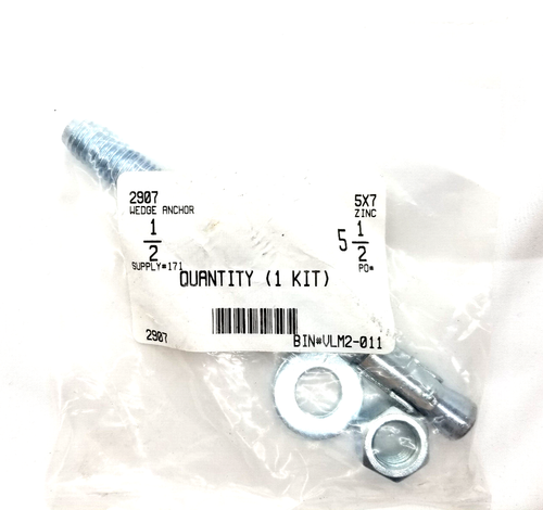 Set of 4 5.5" x 1/2" wedge anchor sleeve kit - Picture 2 of 4