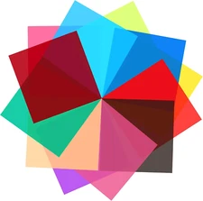 12Pcs Gel Light Filter Color Correction Colored Overlays Transparent Color Film
