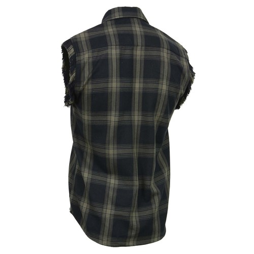 Milwaukee Leather 11695 Homme Classique Boutonnée Flanelle Découpée Manches Fragées - Photo 9/10