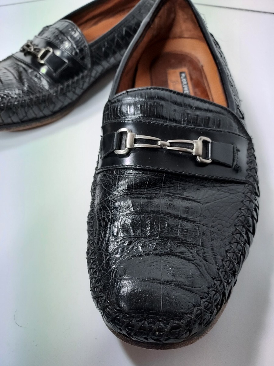 Florsheim Barletta 20613 Black Crocodile Embossed Leather Oxfords Mens Size 9 D Florsheim Barletta men main image 2