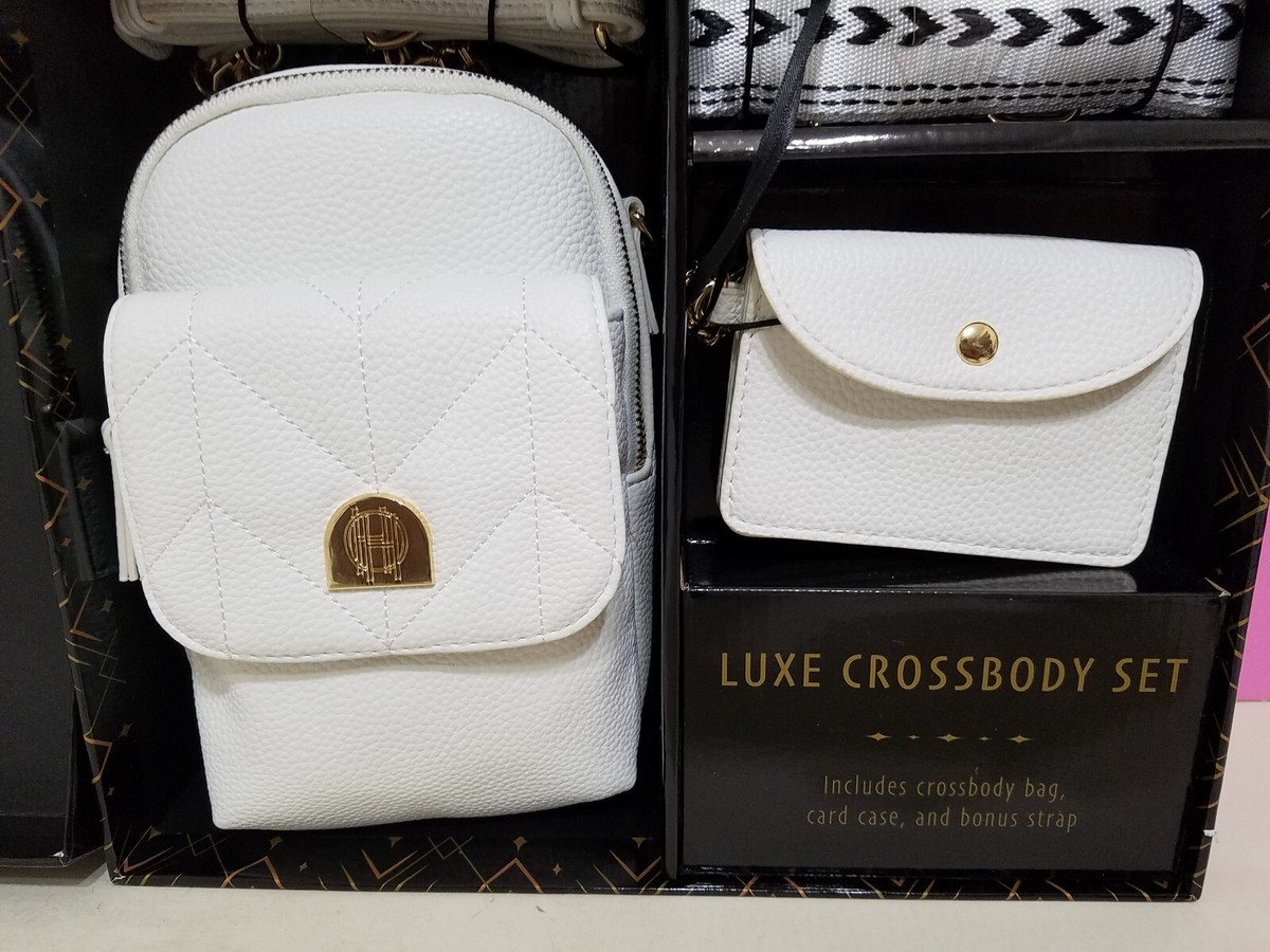 House of Harlow 1960 Luxe Crossbody Set Bag Wallet White 