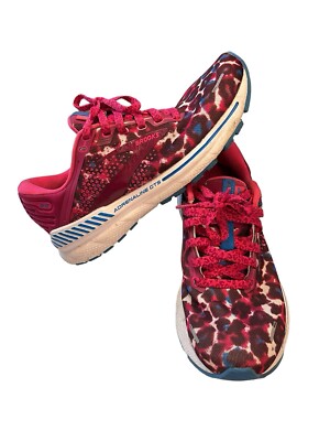 Brooks Adrenaline GTS 22 Run Pink Wild Leopard Running Shoes Women Size 
