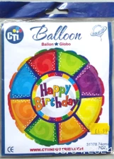 CTi Helium Foil Balloon 31" / 79cm Large Round Happy Birthday