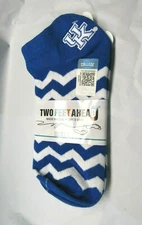 NCAA Kentucky Wildcats White Logo Chevron Footie Ankle Socks 4-9 Two Feet Ahead
