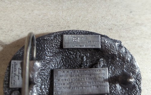 1991 ALASKA COMMEMORATIVE BELT BUCKLE ~BALD EAGLE & TOTEM POLE~ #843/3000 NIB - Picture 5 of 5