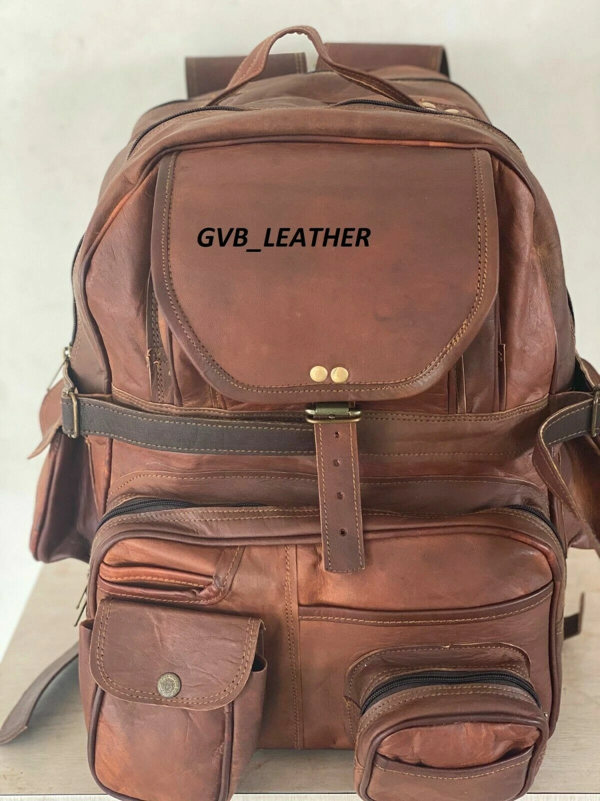 Leather Backpack Bag Rucksack Men School Travel Laptop Shoulder Satchel GH-401