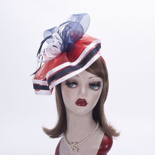 Women Kentucky Derby Sinamay Fascinator Formal Wedding Hat Headpiece T533