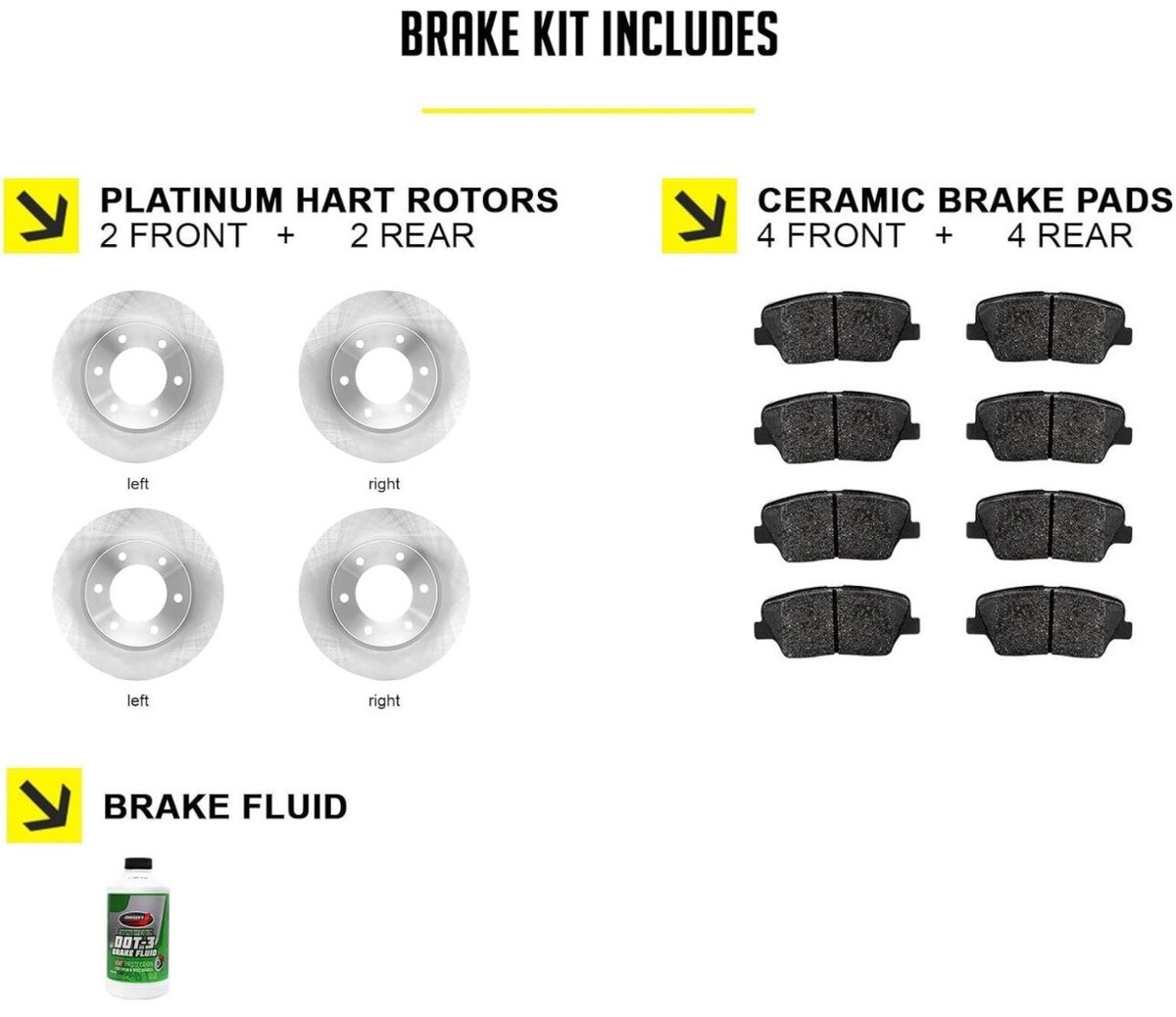 Hart Brakes Bremsen-Kit Vorne - Keramik-Bremsbeläge & Gebohrte Rotoren Für Bessere Bremsleistung (PHCF.58013.02)