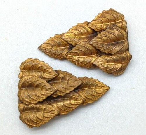 Vintage 1950er gold messingfarben kaskadierende Blätter Kleid Clips Rock Fell Schuhe - Bild 2 von 5