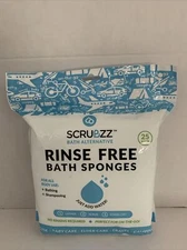 Scrubzz Disposable No Rinse Bathing Wipes - 25 Pack - All-In-1 Single Use Shower