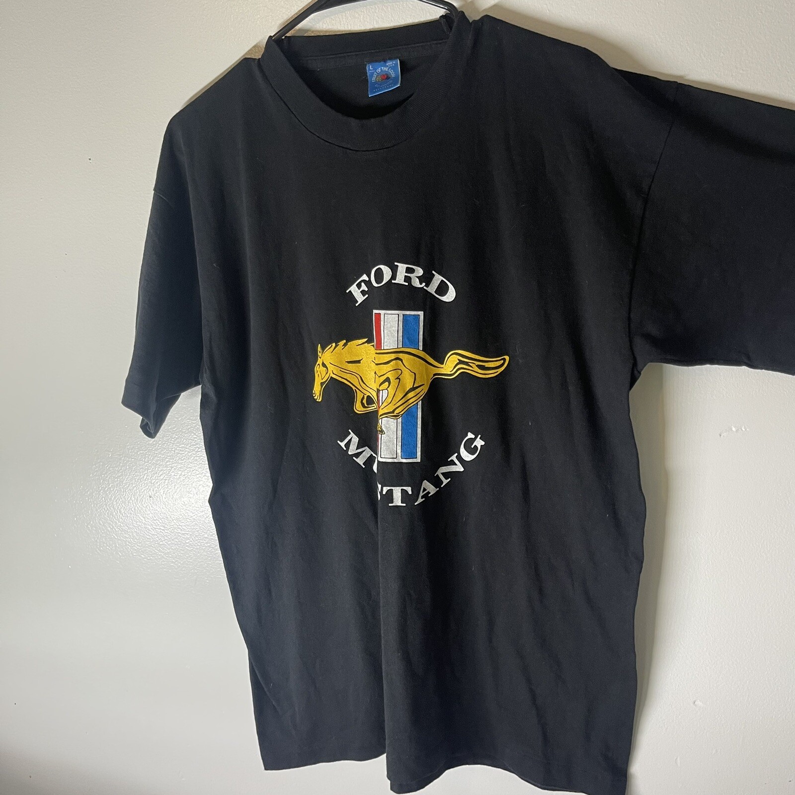 PONY T shirt vintage anni 80 90 Ford Mustang Muscle Car punto singolo nera L