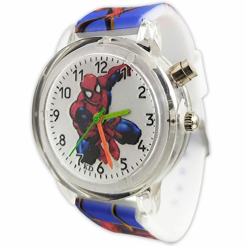 Orologio da polso Spiderman Blu Illumina Colore Cambiante Ragazzi Bambini Bambini Regalo Nuovo - Foto 1 di 11