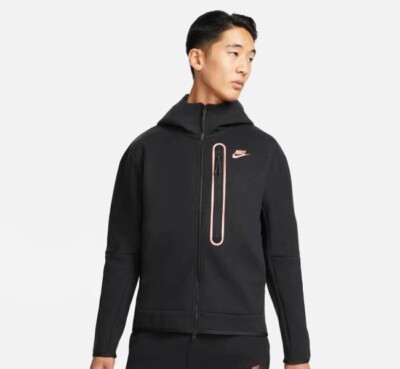 black woven tech fleece