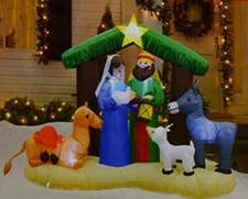 Nativity Scene Christmas Yard Inflatable Winter Wonder Lane 6.5' LED Lighting