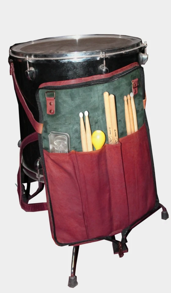 Bolsa de baquetas de cuero genuino para 10 pares de baquetas NUEVO Foto 2 de 4