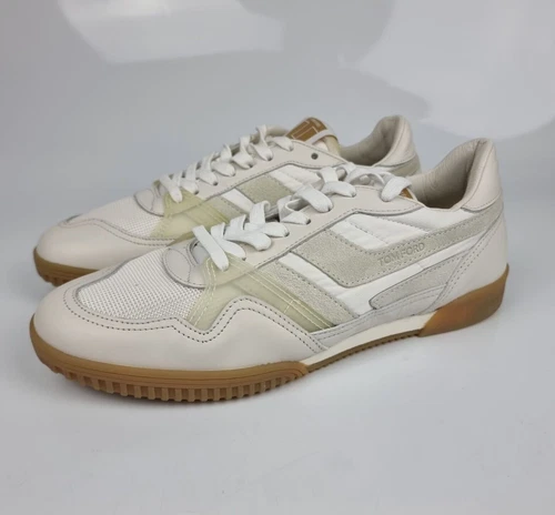 TOM FORD Jackson White Leather Low Top Sneakers New Size US 10 EU 43