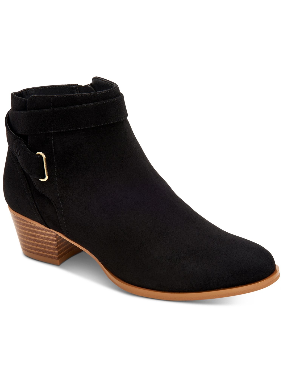 GIANI BERNINI Womens Black Oleesia Round Toe Block Heel Zip-Up Booties 5 M