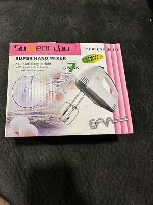 SCARLETT Model HE-133 SUPER Hand Mixer 7 Speed Batter Mixer, White