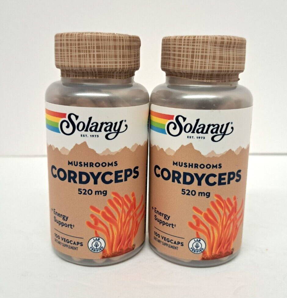 Pack de 2 Solaray Cordyceps 100 cápsulas vegetales 520 mg