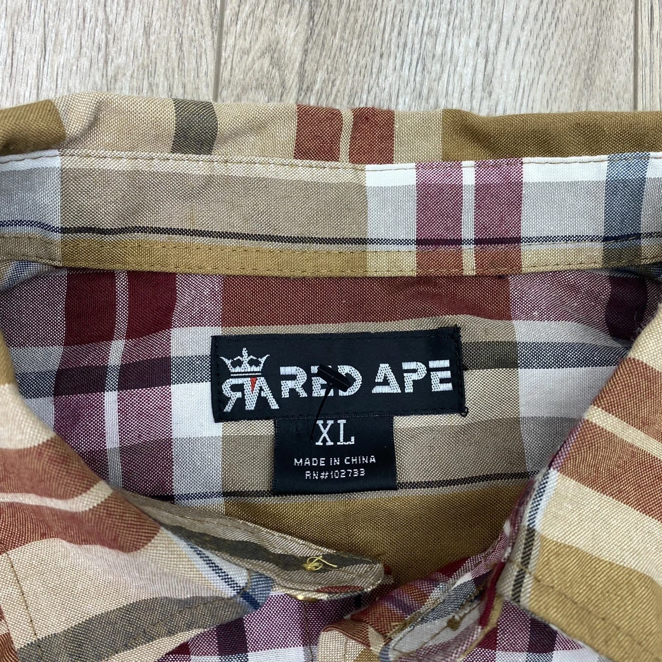 Red Ape Button Down Shirt Mens XL Multicolor Long Sleeve - Image 2 of 4