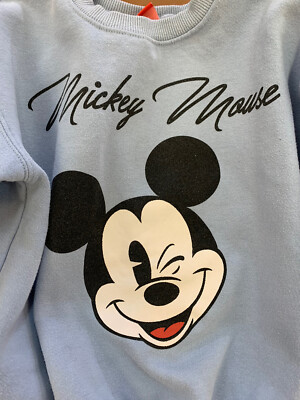 Mickey Mouse Disney Sweatshirt Light Blue Kids Youth Size M Mickey Mouse Disney Sweatshirt Light Blue Kids Youth Size M