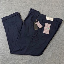 Michael Kors Marina Navy Blue Pleated Cuffed Dress Pants 36x30 MARIPXLX0253