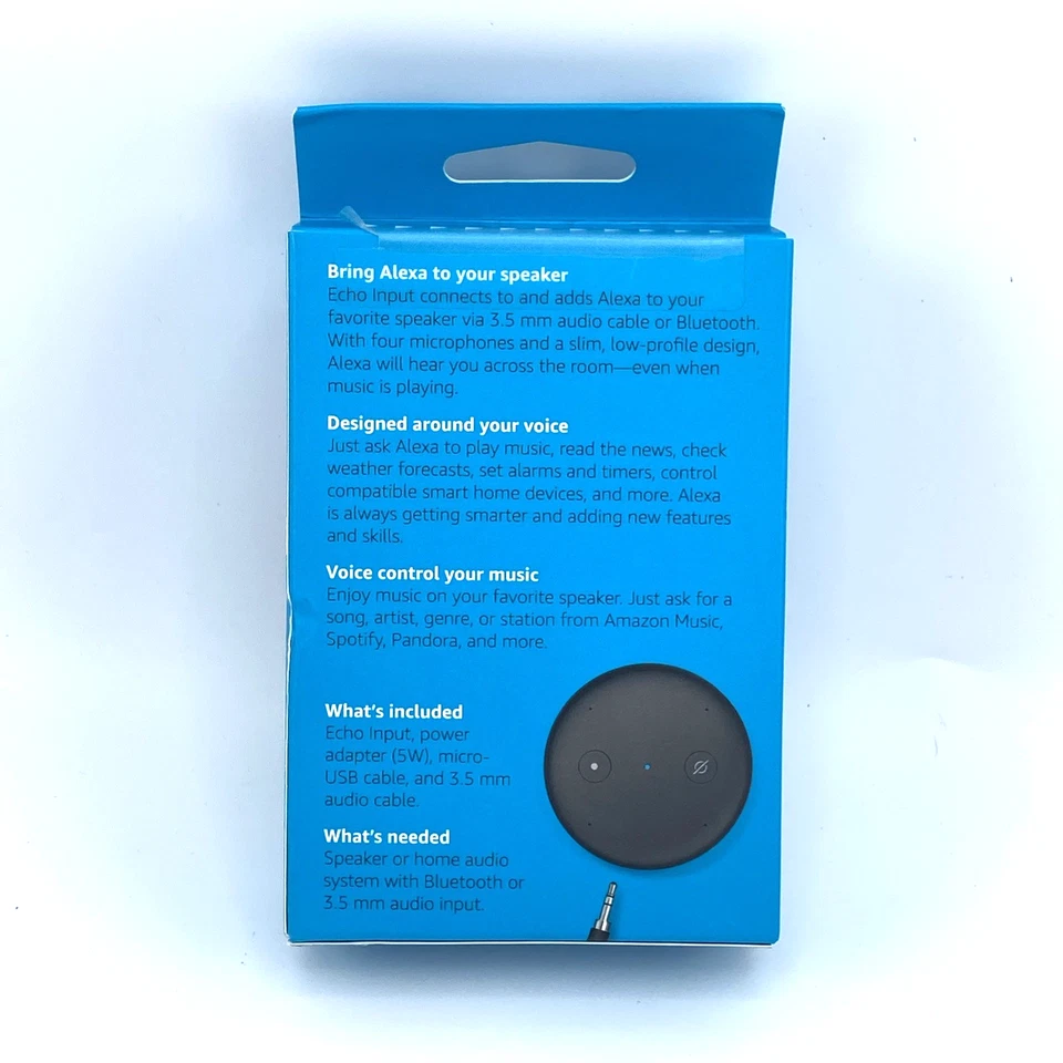 Amazon Echo Input Alexa Voice Control Adapter Bring Alexa To Any Speaker SEALED - Image 2 of 4