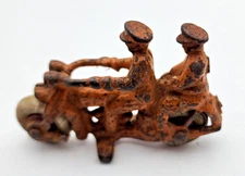 Vintage Hubley Cast Iron PDH Police Motorcycle with two Cops 4" long