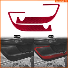 For Chevrolet Traverse 2009-12 Red Carbon Fiber Front Door Storage Panel Trim