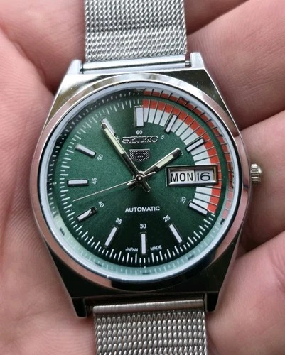 Vintage Seiko 5 Sports Green 'Racing' Dial 6309A Automatic Refurbished 38mm