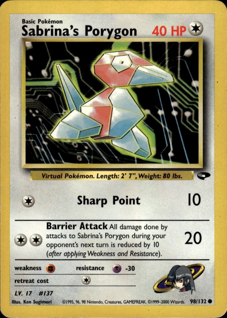 Sabrina's Porygon 98/132 Common Gym Challenge Pokemon Unlimited MP