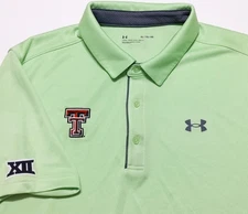 UNDER ARMOUR Texas Tech Red Raiders Polo Shirt Big 12 Team Issue Green XL