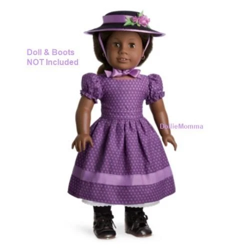 American Girl Addy Sunday Mejor Conjunto ~ Vestido Morado Flor Sombrero ~ Retirado Nuevo en Caja Foto 3 de 4