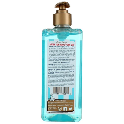 6 Pack Fruit Of The Earth Exotic Escape Aloe Vera With Mentha & Essential Oil... - Picture 2 of 2