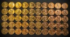 1957-D Lincoln Wheat Cent Penny RED LUSTROUS Uncirculated Roll Of 50 Coins