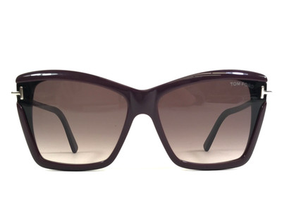 Tom Ford Sunglasses Leah TF849 83T Shiny Purple Frames w/ Purple Gradient Lenses