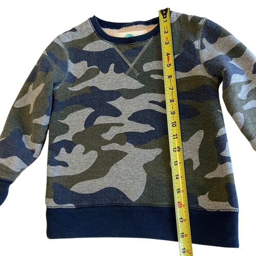 Boden Camo Sweatshirt Boys Blue Grey Green Long Sleeve Fleece Lined Size 5-6Y - Picture 8 of 10