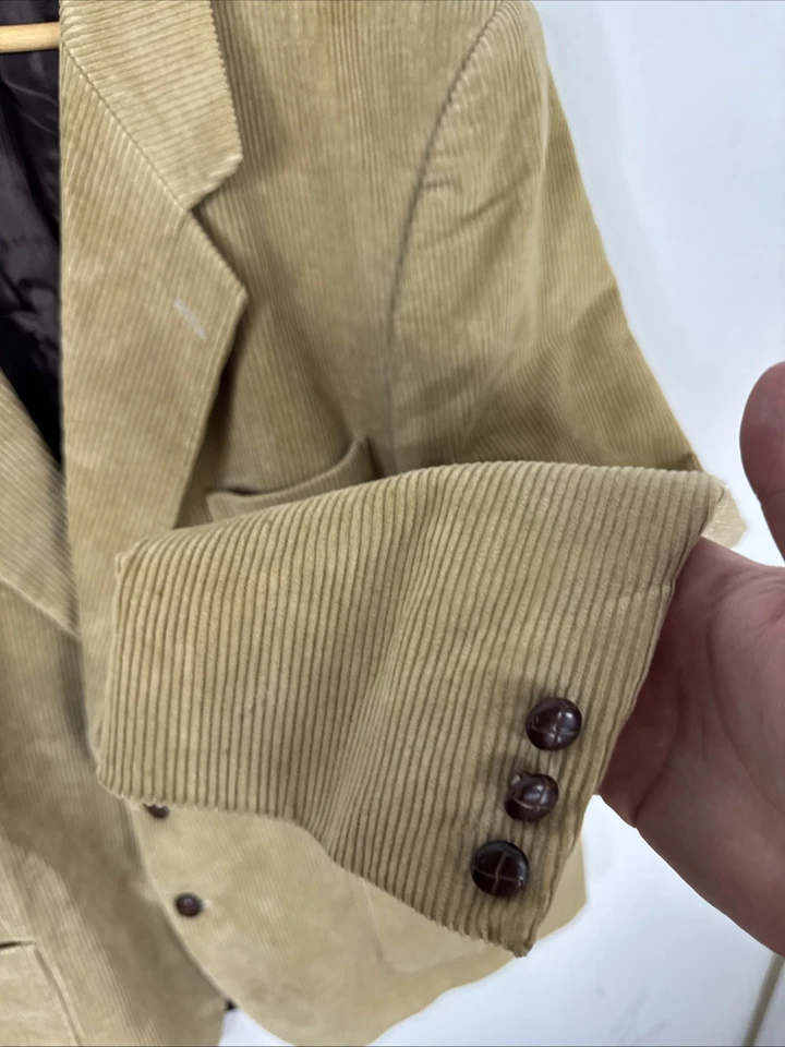 Casaco esportivo vintage Sears Wide Wale veludo masculino 44 anos 1970 estilo hera ocidental - Imagem 2 de 4