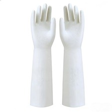 White Nitrile Rubber Gloves Large,Long Sleeve Thickened Reusable,18inch House...