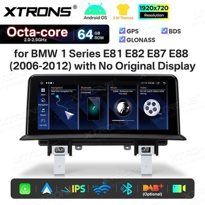 For BMW 1er E81 E82 E87 10.25'' Android 14 Car Screen GPS 64GB CarPlay Retrofit