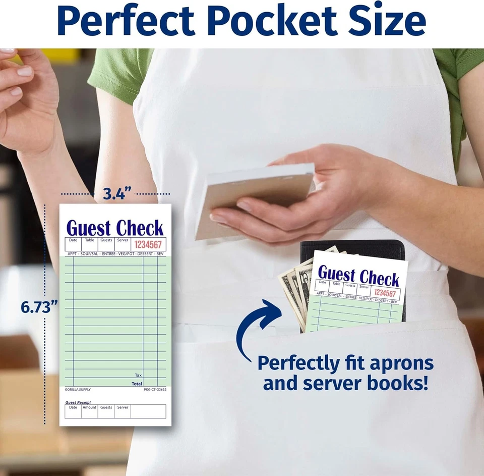 Blocs de notas de servidor Bloc de pedido 2500ct 3,4" x 6,73" (verde) Foto 4 de 4