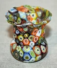 MIDCENTURY FRATELLI TOSO MURANO MURRINE MILLEFIORI ART GLASS TOOTHPICK HOLDER