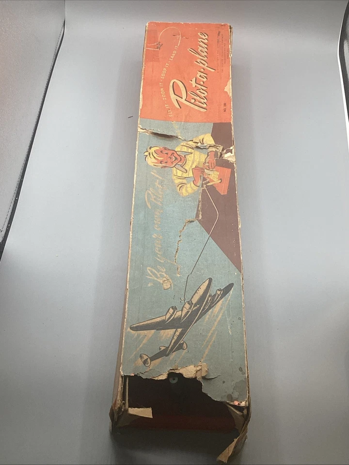 PILOT-A-PLANE vintage de 1940 de Ripley Toy Co.-con instrucciones-caja original Foto 2 de 4