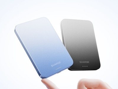 SHARGE AeroMag 10K 10000mAh MagSafe Powerbank Magnetisch Qi PD 20W USB-C Blau