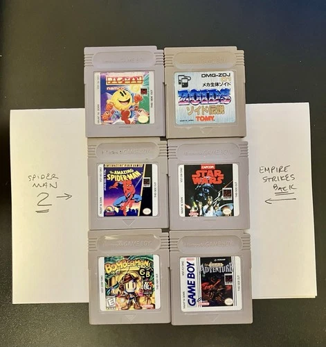 Nintendo Game Boy Lot of Six 6 Games Zoids Empire Bomber Spider Man 2 PAC Castle
