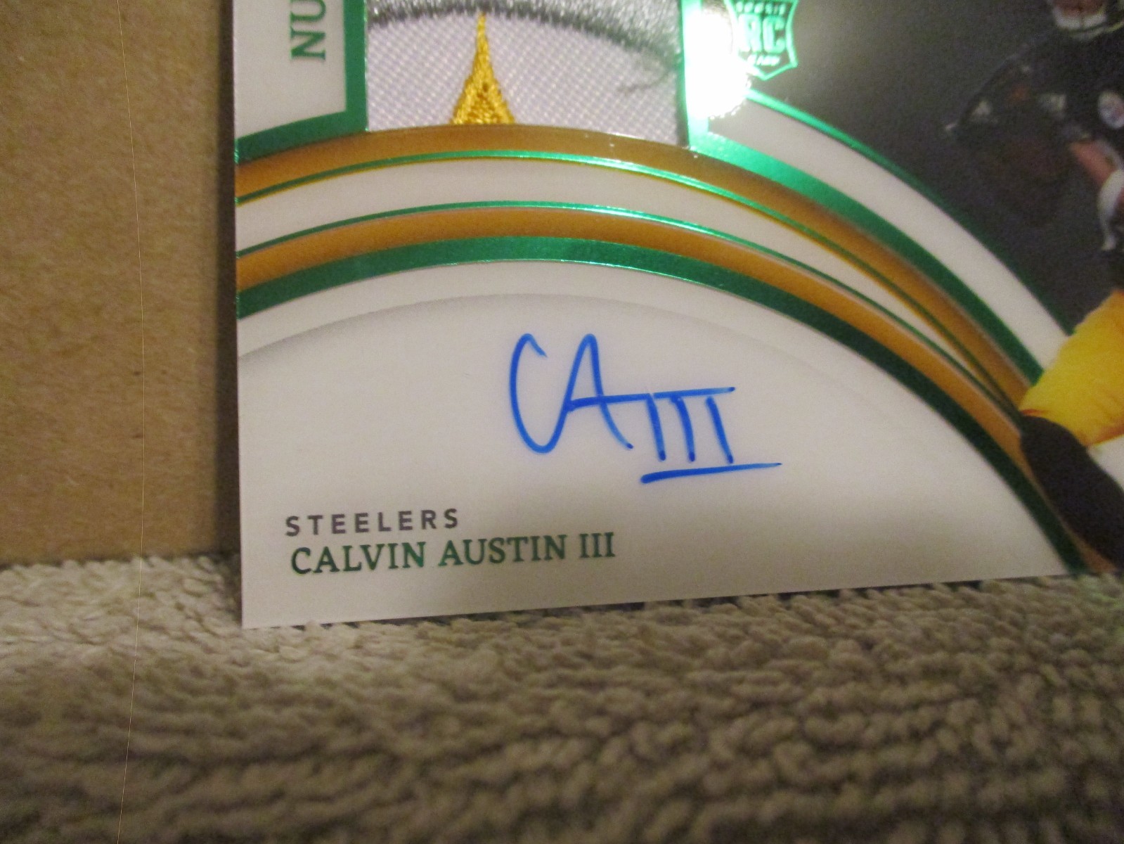 2022 IMMACULATE CALVIN AUSTIN III RC 4 COLOR STEELERS LOGO PATCH AUTO /18 INACAU view 7