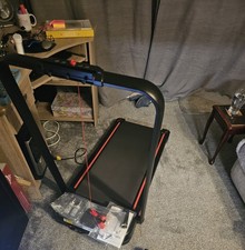 KEEPFUN Foldable Electric Walking Treadmill for Home Use Black/Red With Incline.