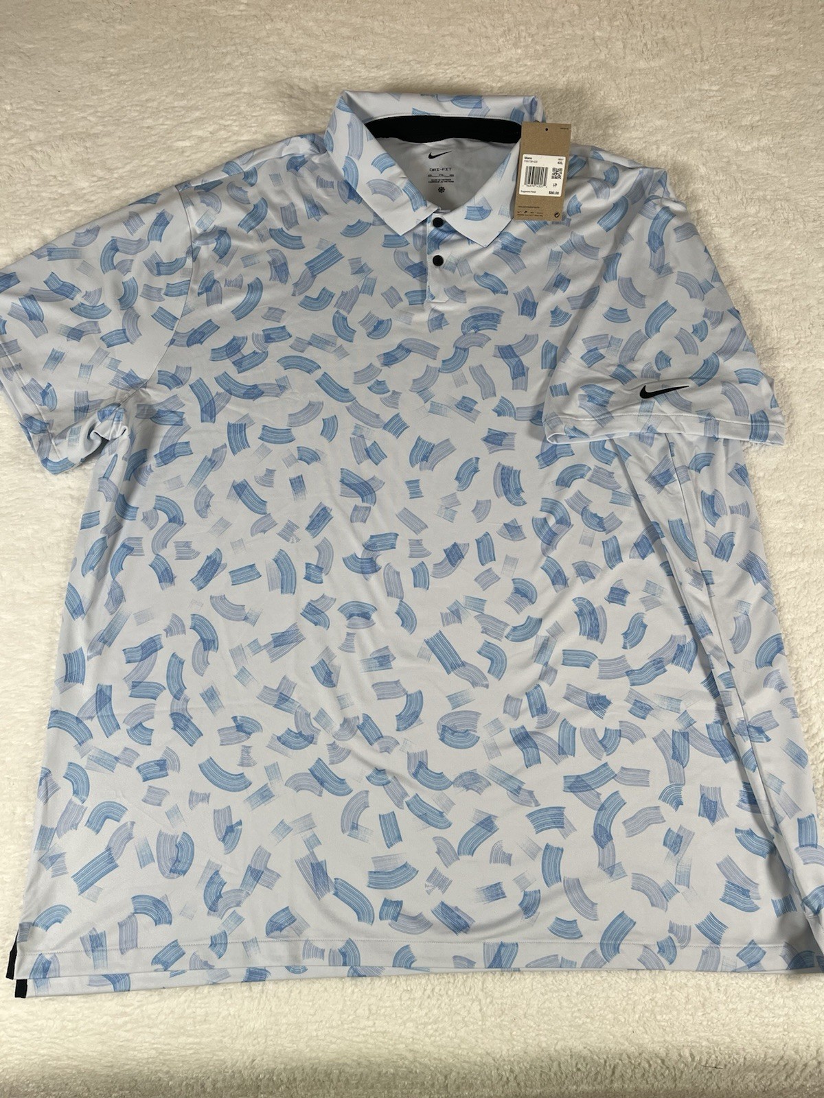 OFF WHITE X NIKE Nike Dri Fit FD5735 072 Tour Rake Line Off White Polo Stampa All Over Uomo 4XL