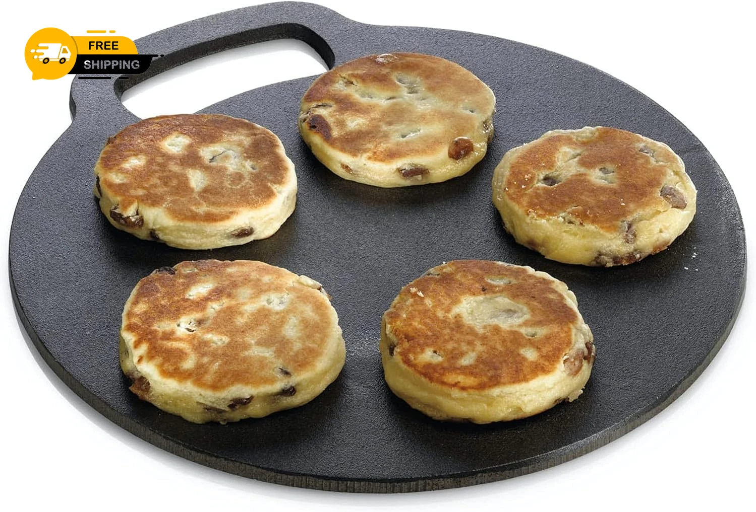 Kitchen Craft Round Baking Stone/cooking Griddle Cast Iron Black 27 Cm